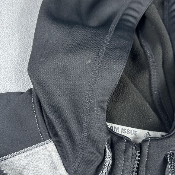 Miami Redhawks Adidas Team Issue Hoodie Mens Large Gray Black ClimaWarm Full Zip - Picture 11 of 15